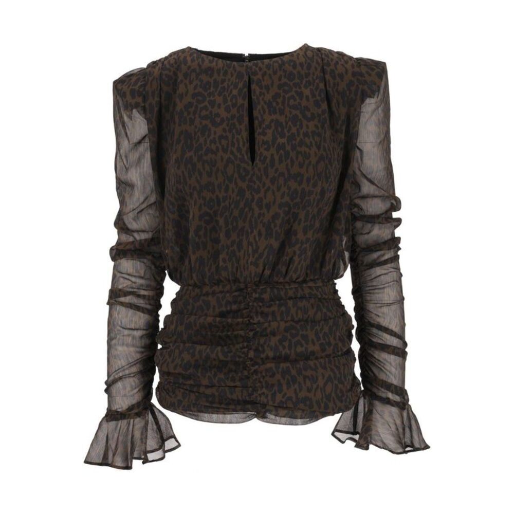 Rotate Women Ruched Leopard-Print Mini Dress